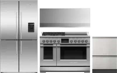 4 Piece Package Includes Refrigerator, Range, Hood And Dishwasher